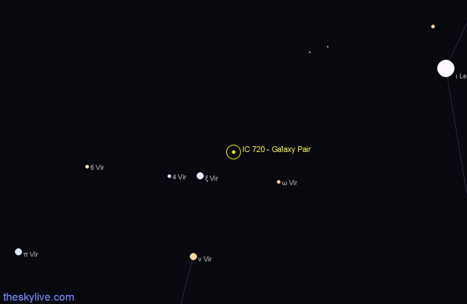 Finder chart IC 720 - Galaxy Pair in Virgo star