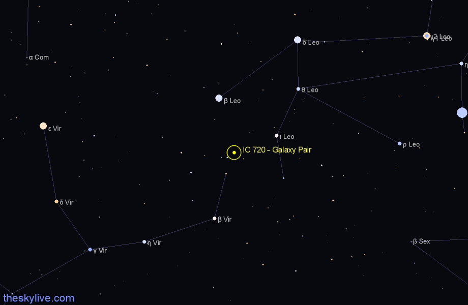 Finder chart IC 720 - Galaxy Pair in Virgo star