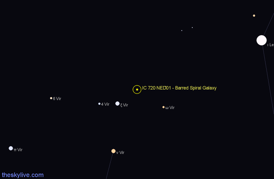 Finder chart IC 720 NED01 - Barred Spiral Galaxy in Virgo star