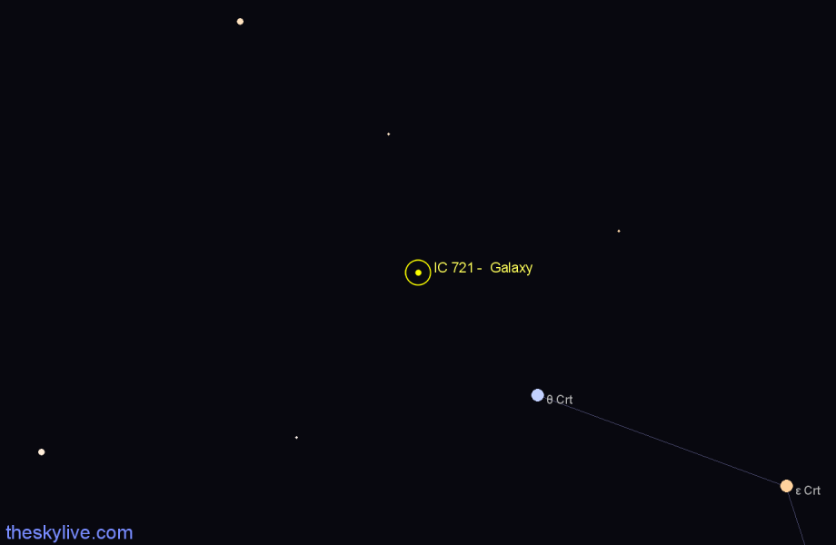 Finder chart IC 721 -  Galaxy in Crater star