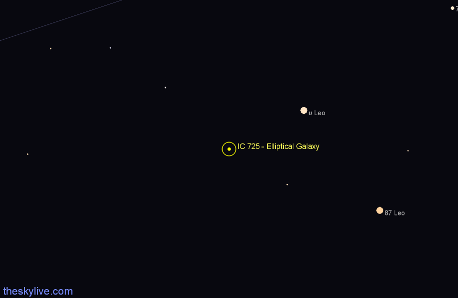 Finder chart IC 725 - Elliptical Galaxy in Virgo star