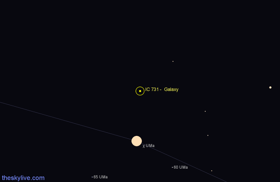 Finder chart IC 731 -  Galaxy in Ursa Major star