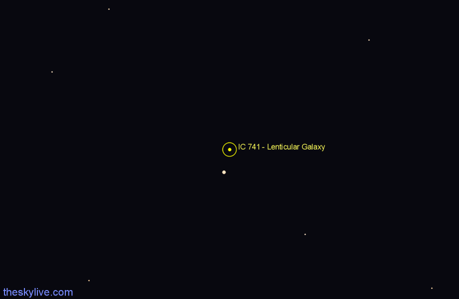 Finder chart IC 741 - Lenticular Galaxy in Virgo star