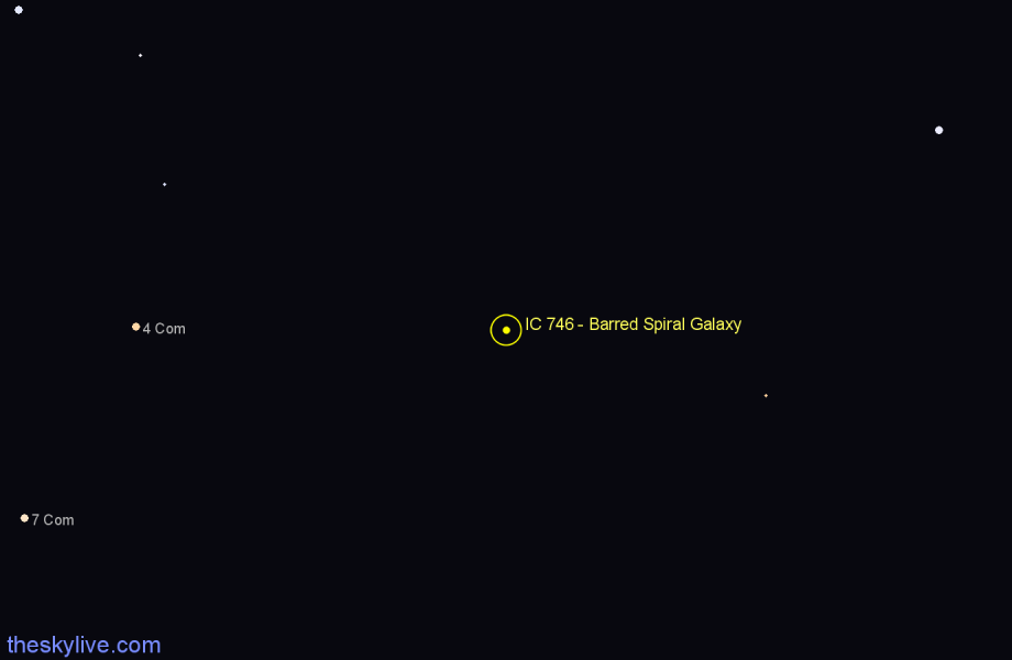 Finder chart IC 746 - Barred Spiral Galaxy in Leo star