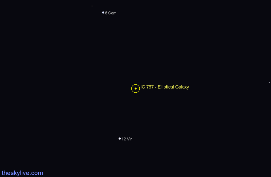 Finder chart IC 767 - Elliptical Galaxy in Virgo star