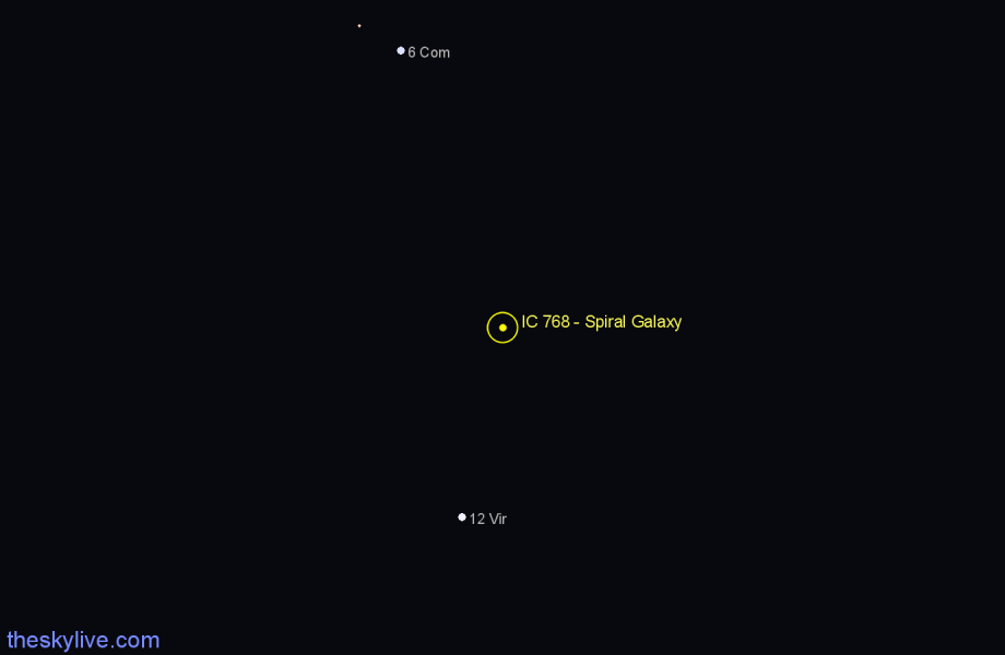 Finder chart IC 768 - Spiral Galaxy in Virgo star