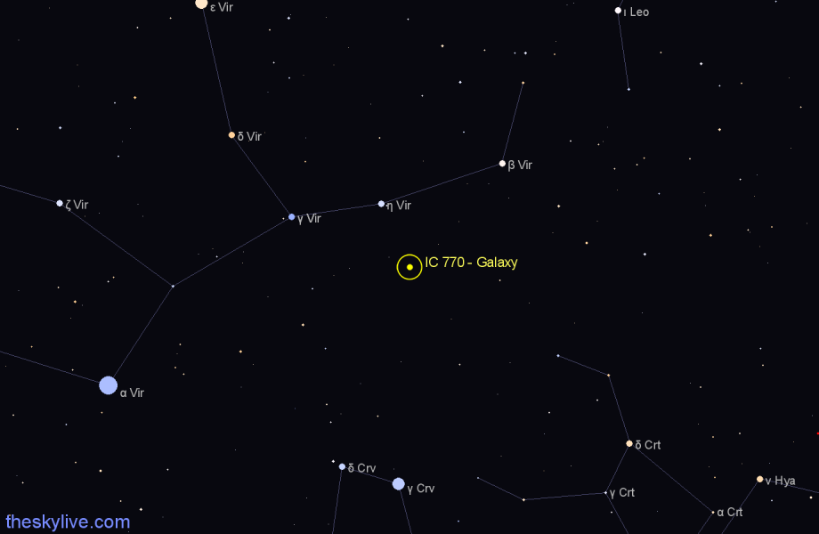 Finder chart IC 770 - Galaxy in Virgo star