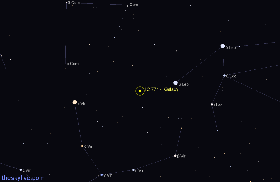 Finder chart IC 771 -  Galaxy in Virgo star