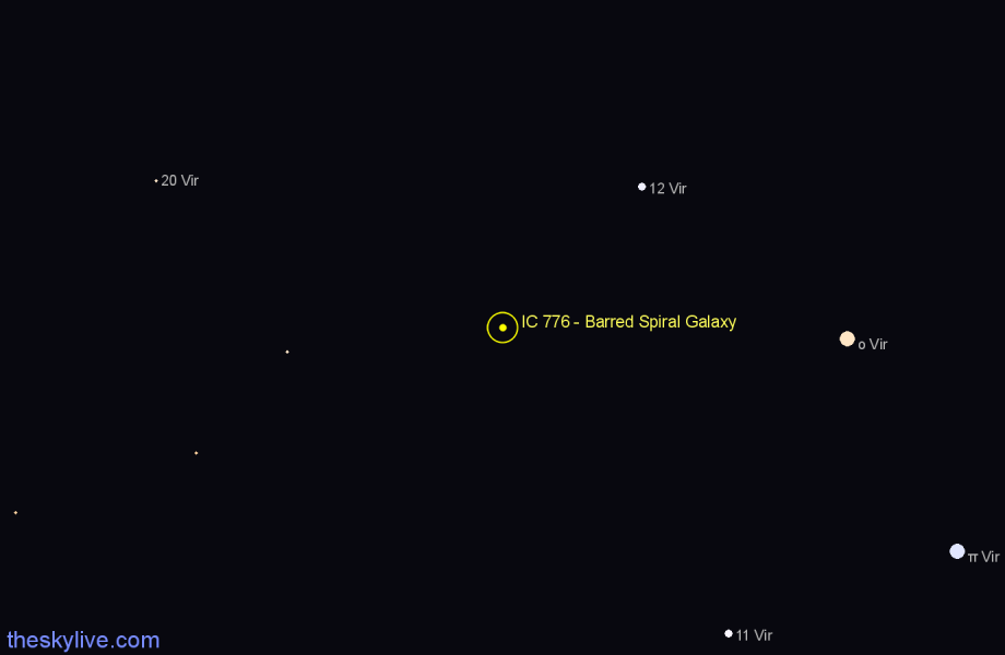 Finder chart IC 776 - Barred Spiral Galaxy in Virgo star