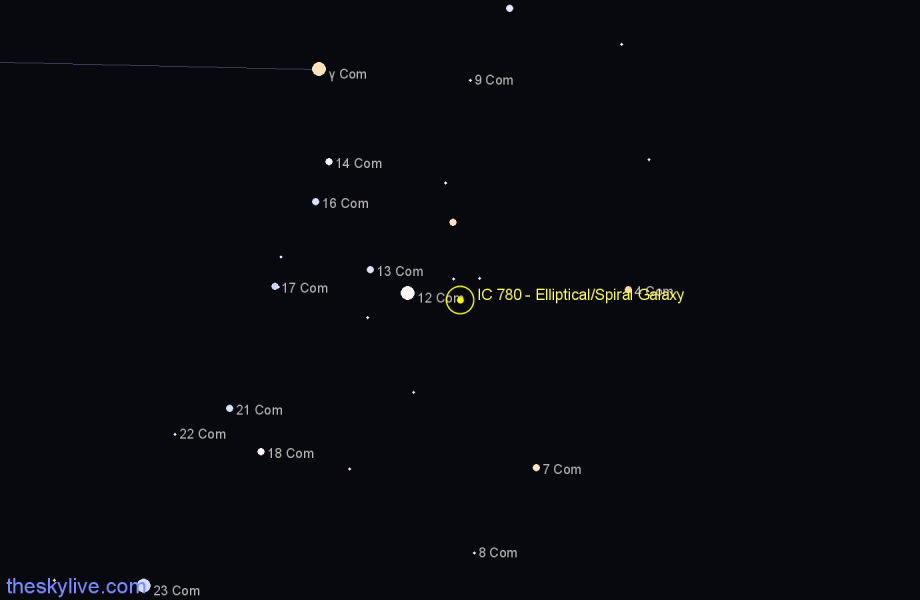 Finder chart IC 780 - Elliptical/Spiral Galaxy in Coma Berenices star