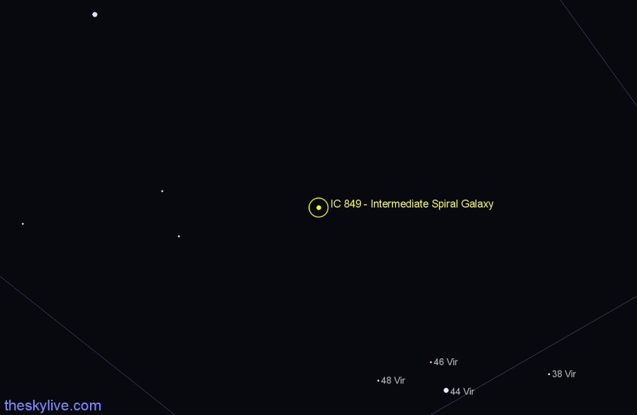 Finder chart IC 849 - Intermediate Spiral Galaxy in Virgo star