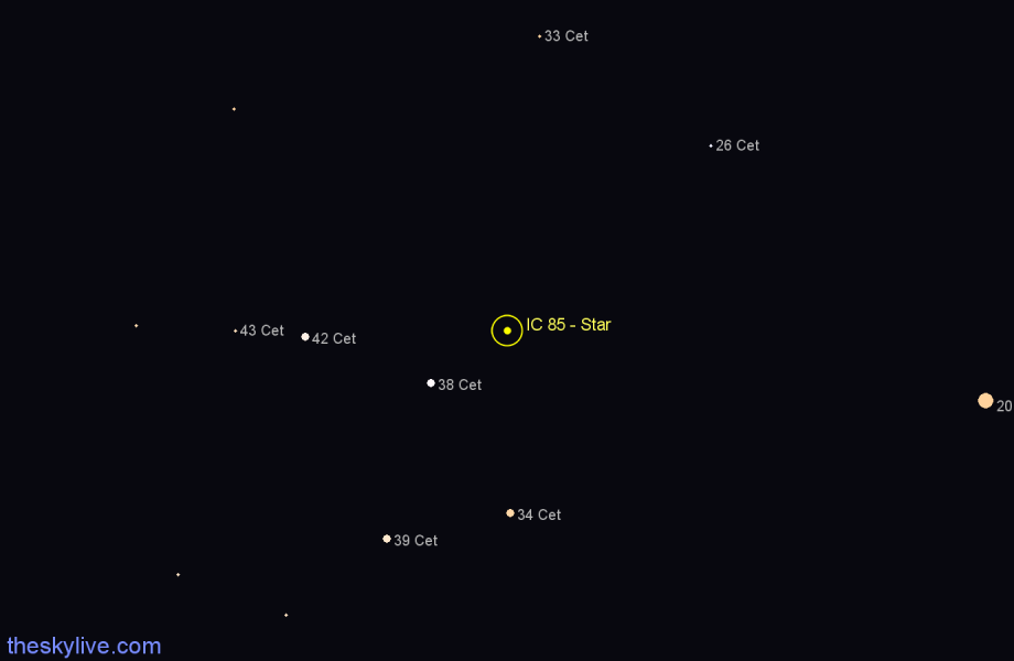 Finder chart IC 85 - Star in Cetus star