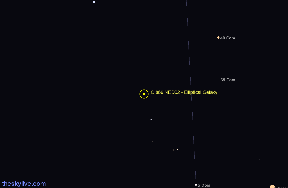 Finder chart IC 869 NED02 - Elliptical Galaxy in Coma Berenices star