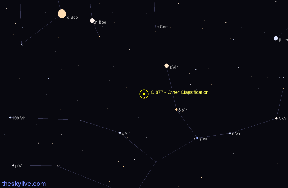 Finder chart IC 877 - Other Classification in Virgo star