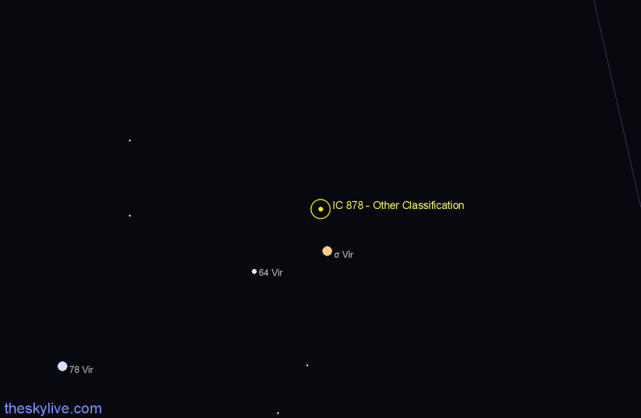 Finder chart IC 878 - Other Classification in Virgo star