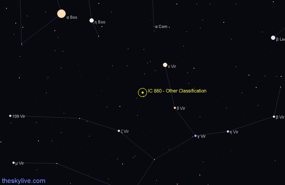 Finder chart IC 880 - Other Classification in Virgo star