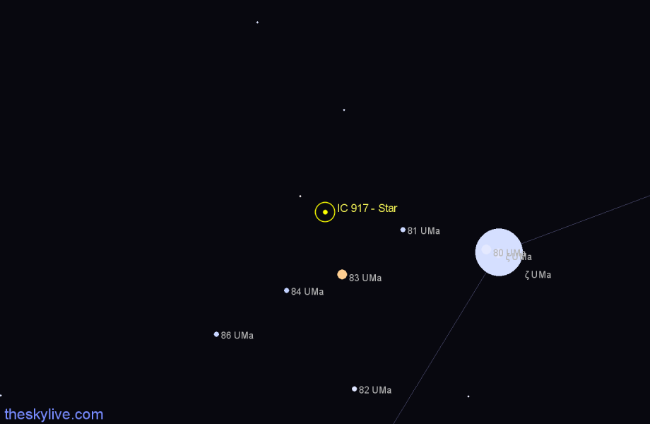 Finder chart IC 917 - Star in Ursa Major star