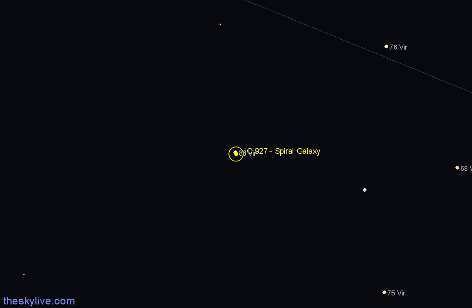 Finder chart IC 927 - Spiral Galaxy in Virgo star