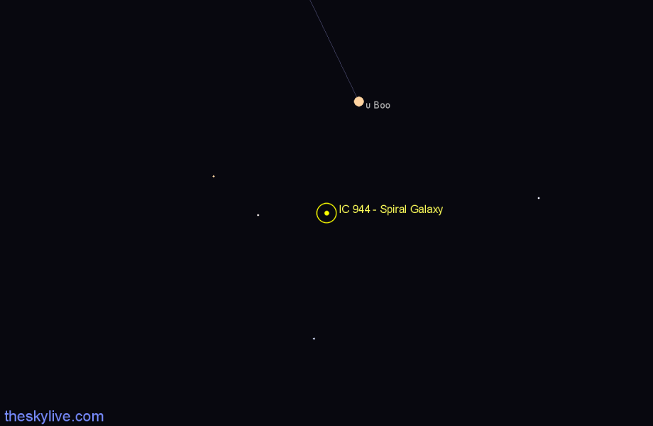 Finder chart IC 944 - Spiral Galaxy in Boötes star