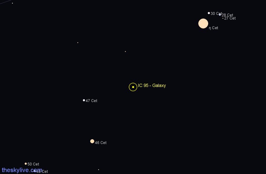 Finder chart IC 95 - Galaxy in Cetus star