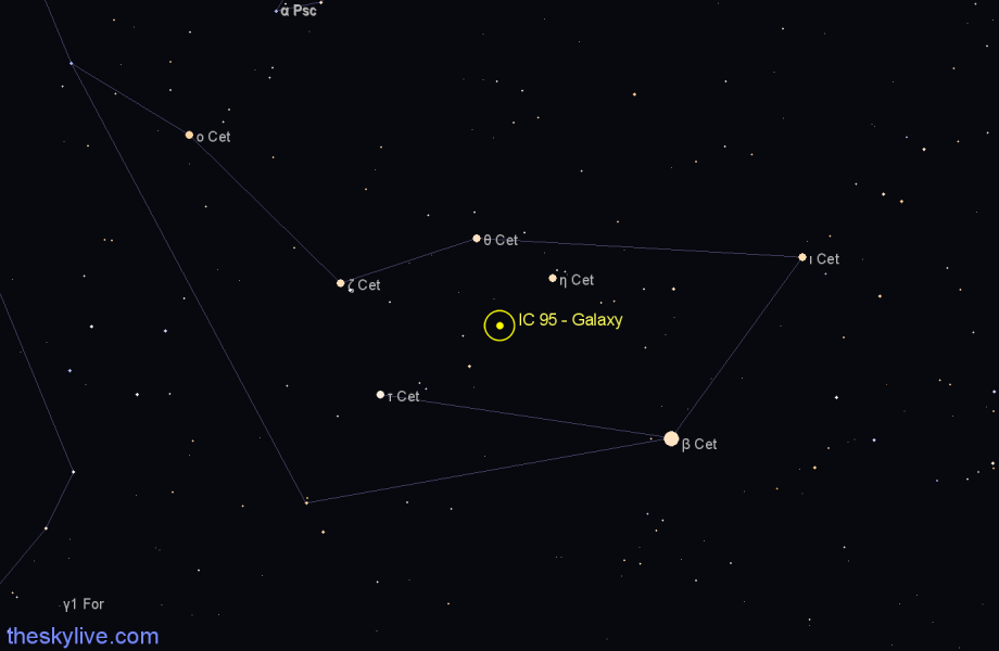 Finder chart IC 95 - Galaxy in Cetus star