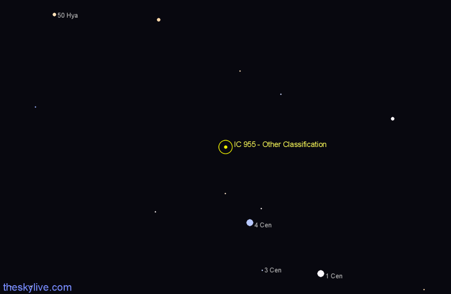 Finder chart IC 955 - Other Classification in Centaurus star