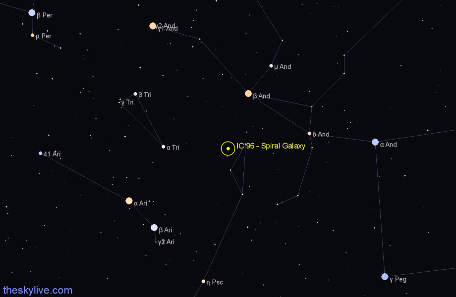 Finder chart IC 96 - Spiral Galaxy in Pisces star
