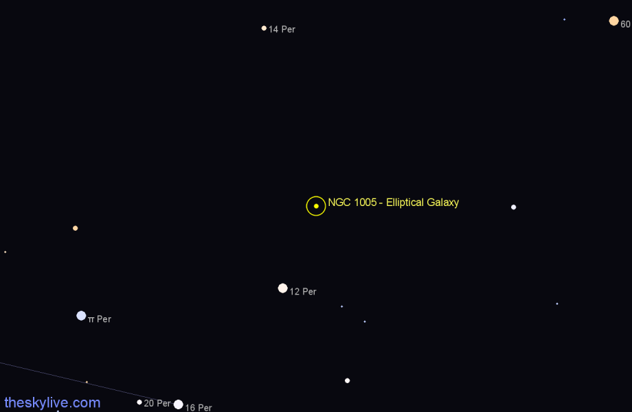 Finder chart NGC 1005 - Elliptical Galaxy in Perseus star