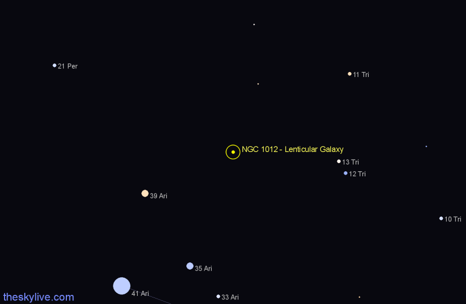 Finder chart NGC 1012 - Lenticular Galaxy in Aries star