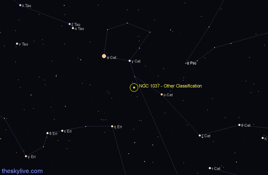 Finder chart NGC 1037 - Other Classification in Cetus star