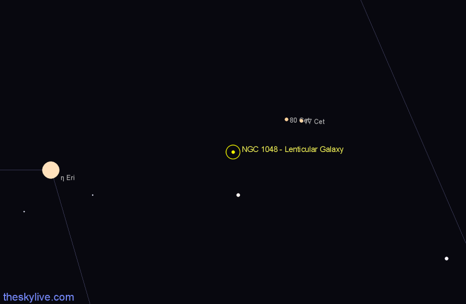 Finder chart NGC 1048 - Lenticular Galaxy in Cetus star