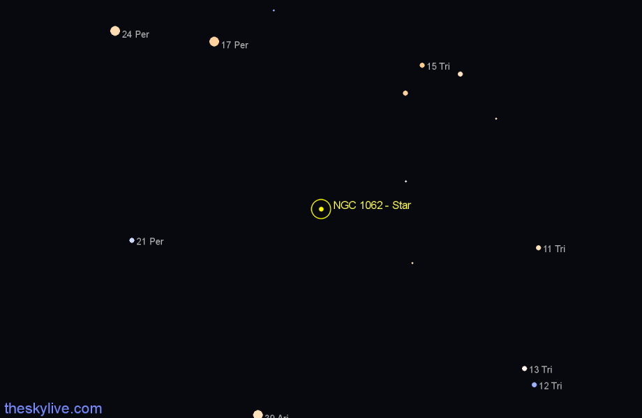 Finder chart NGC 1062 - Star in Triangulum star