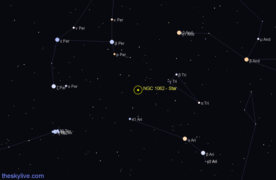 Finder chart NGC 1062 - Star in Triangulum star