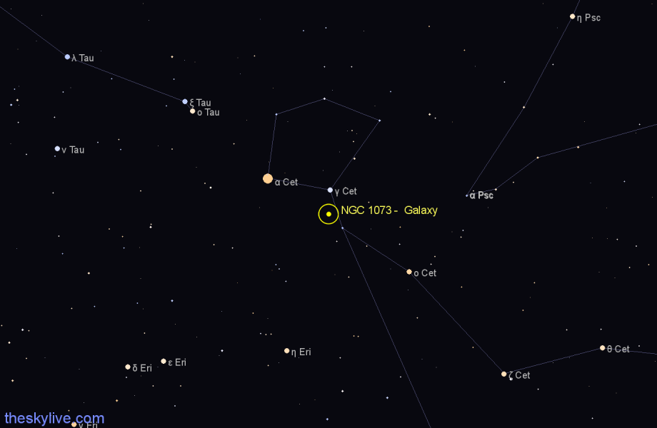 Finder chart NGC 1073 - Galaxy in Cetus star