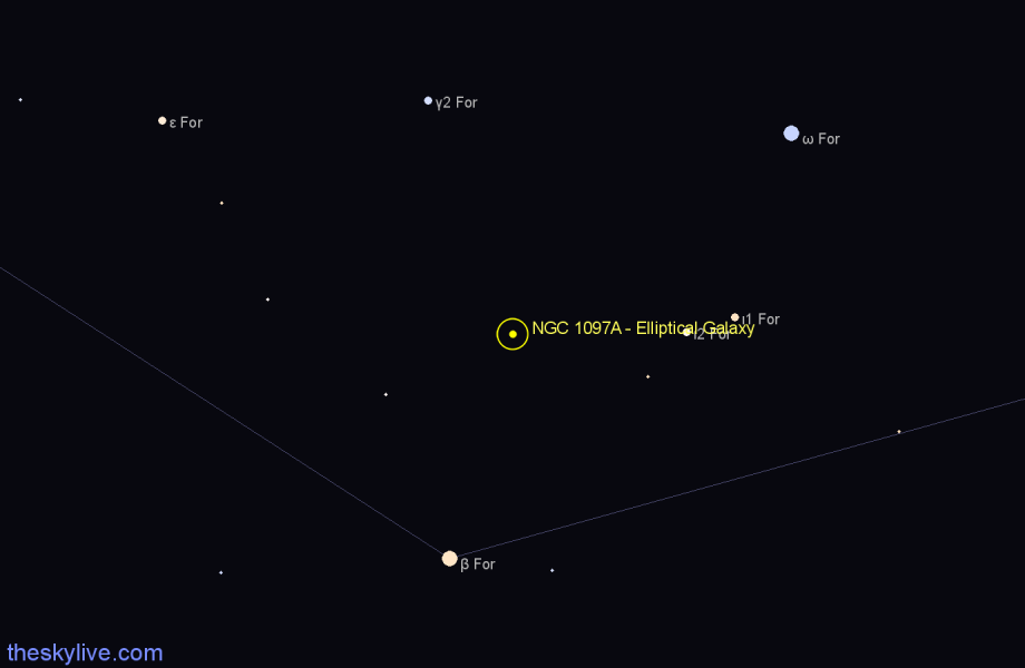 Finder chart NGC 1097A - Elliptical Galaxy in Fornax star
