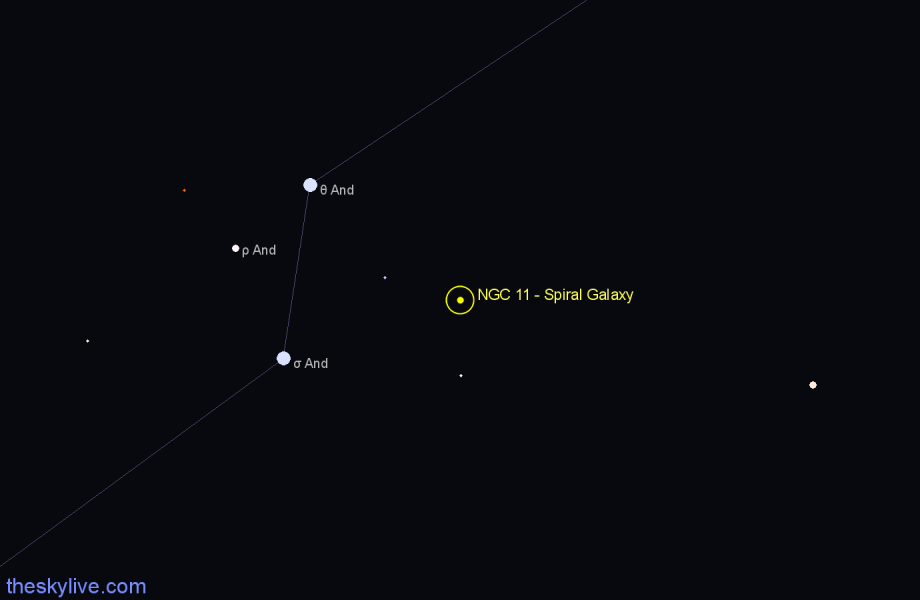 Finder chart NGC 11 - Spiral Galaxy in Andromeda star