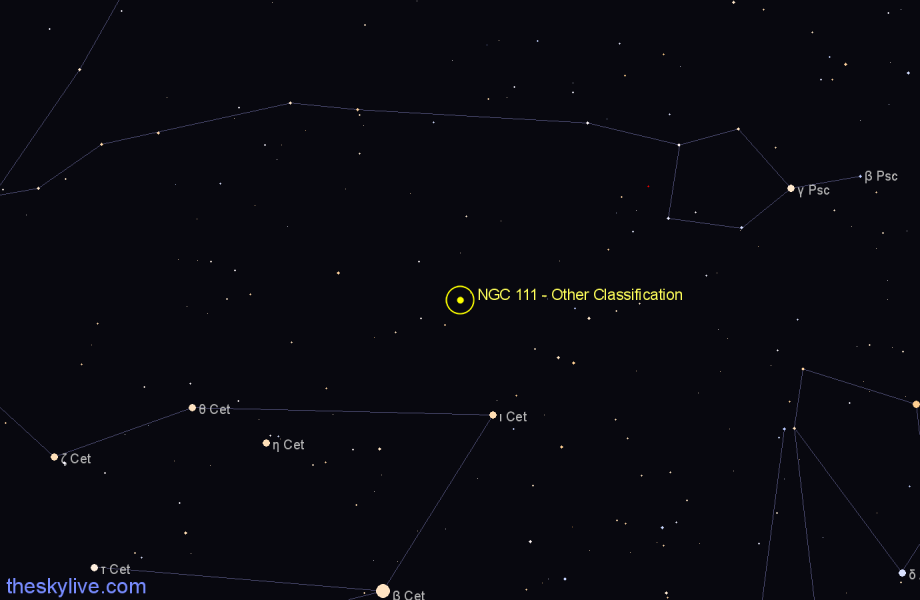 Finder chart NGC 111 - Other Classification in Cetus star