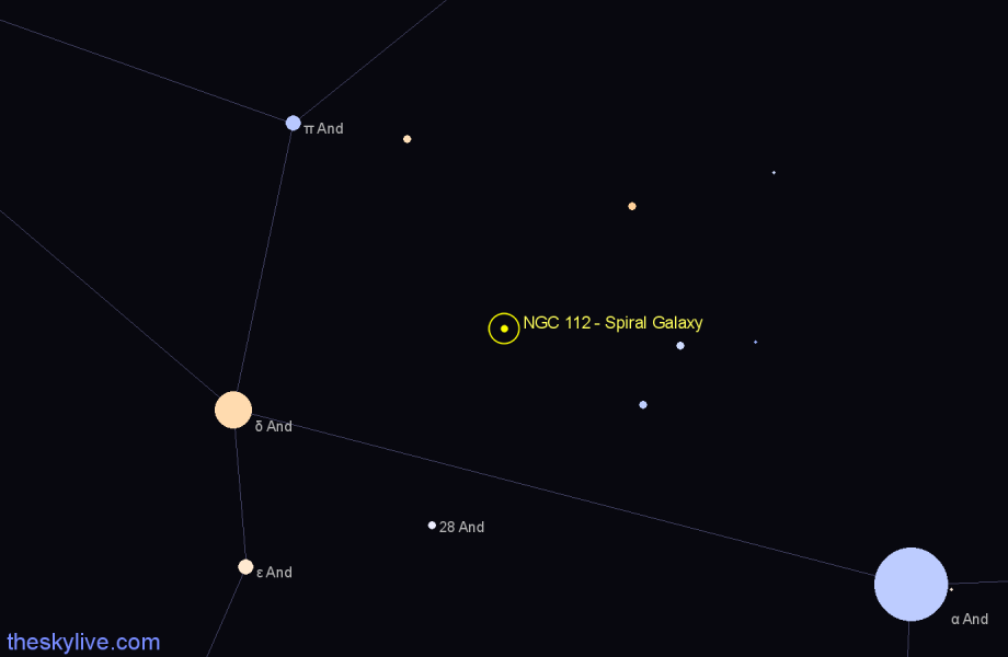 Finder chart NGC 112 - Spiral Galaxy in Andromeda star