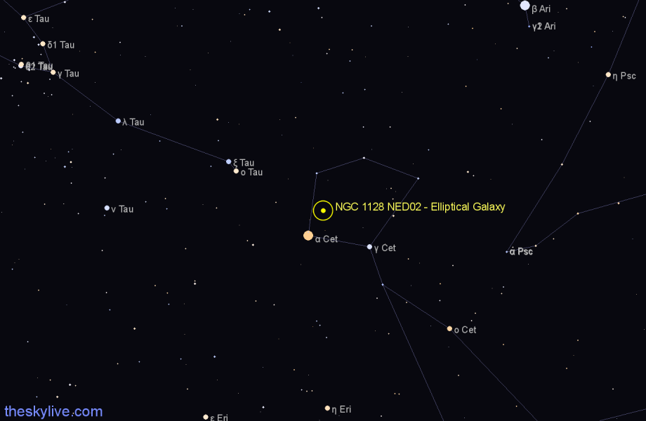 Finder chart NGC 1128 NED02 - Elliptical Galaxy in Cetus star