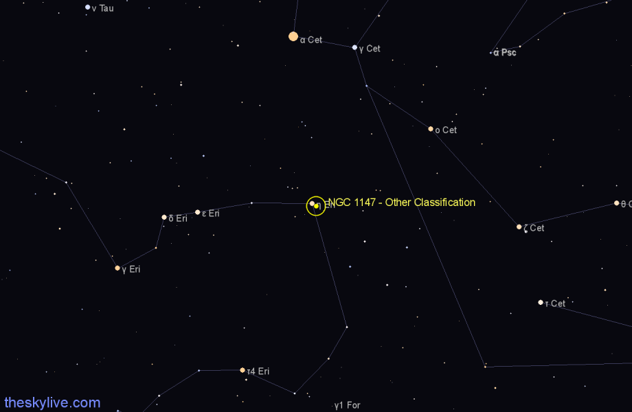 Finder chart NGC 1147 - Other Classification in Eridanus star