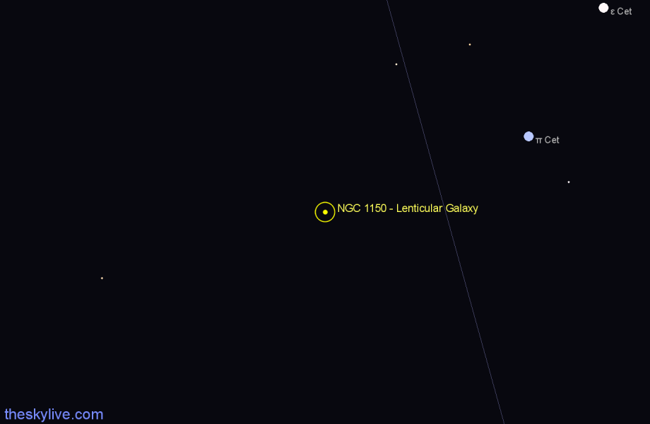 Finder chart NGC 1150 - Lenticular Galaxy in Eridanus star