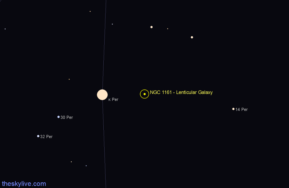 Finder chart NGC 1161 - Lenticular Galaxy in Perseus star