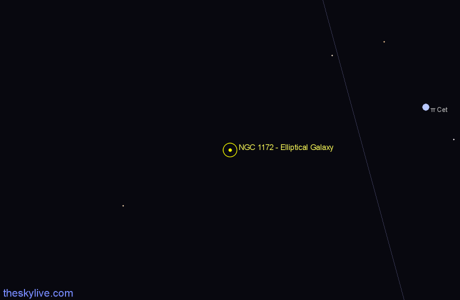 Finder chart NGC 1172 - Elliptical Galaxy in Eridanus star