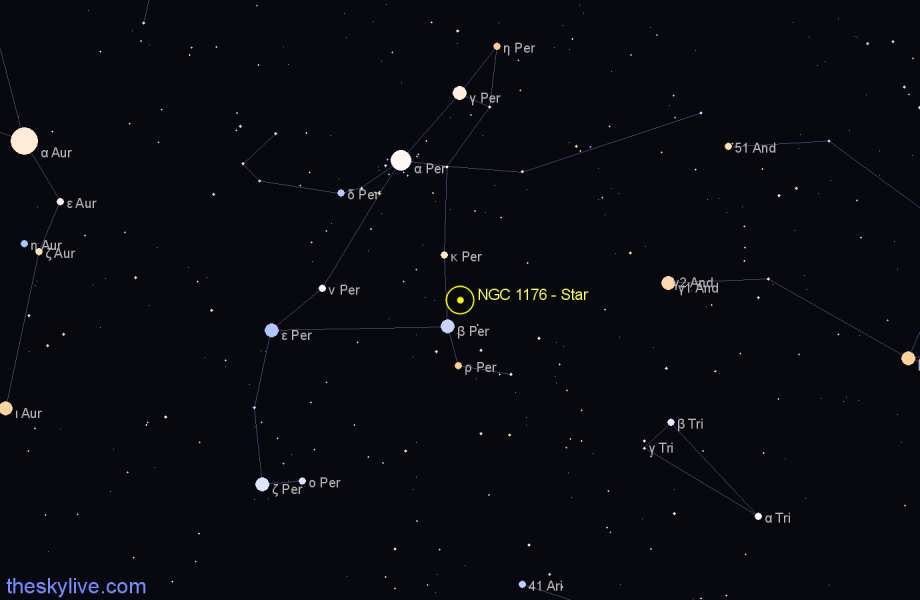 Finder chart NGC 1176 - Star in Perseus star