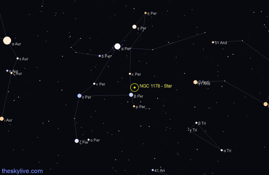 Finder chart NGC 1178 - Star in Perseus star