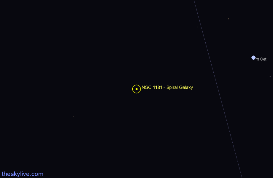 Finder chart NGC 1181 - Spiral Galaxy in Eridanus star