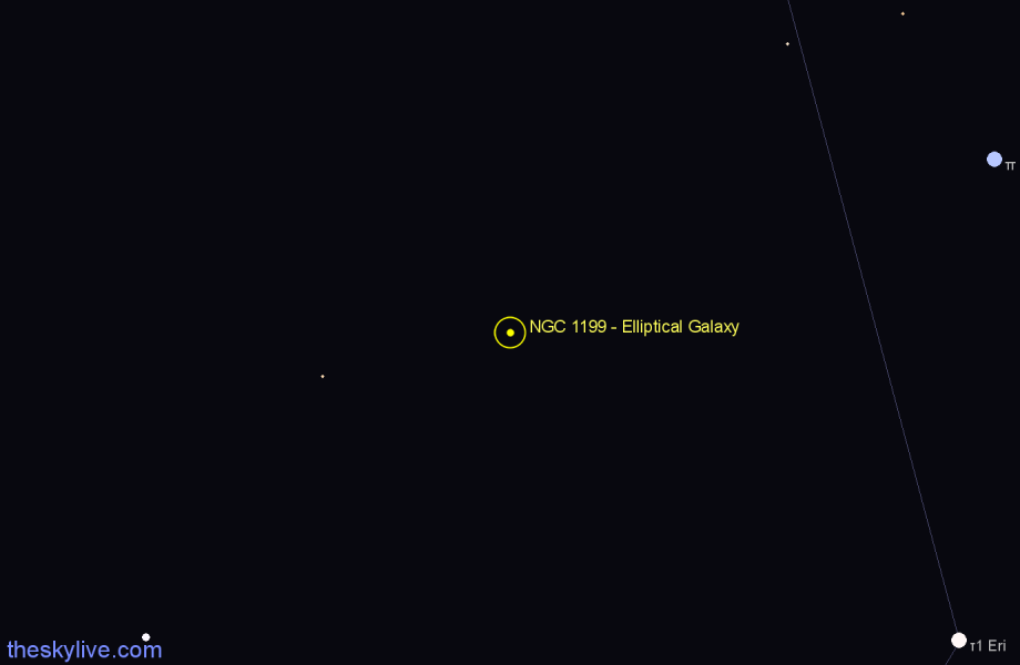 Finder chart NGC 1199 - Elliptical Galaxy in Eridanus star