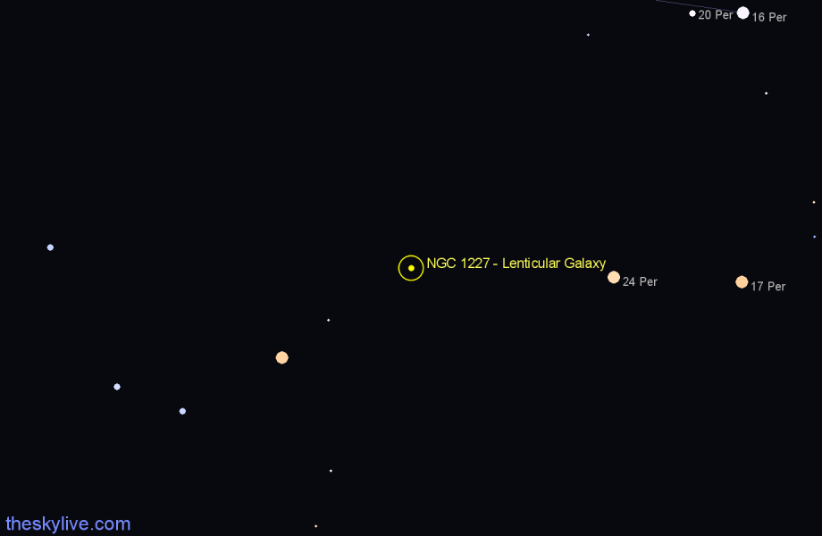 Finder chart NGC 1227 - Lenticular Galaxy in Perseus star
