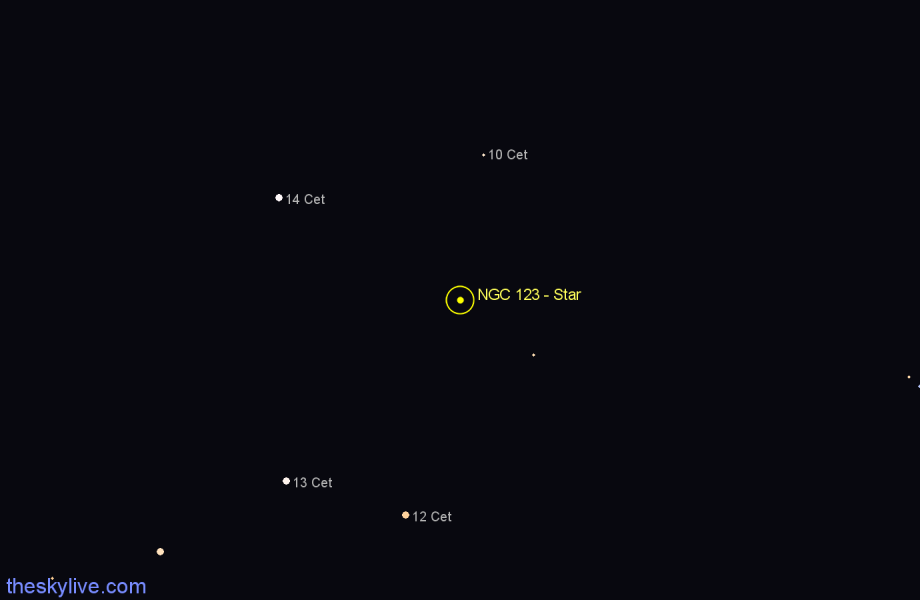 Finder chart NGC 123 - Star in Cetus star