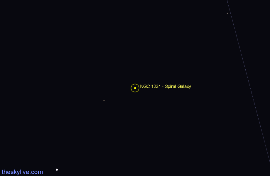 Finder chart NGC 1231 - Spiral Galaxy in Eridanus star